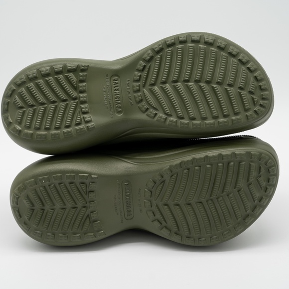 size 44 - Balenciaga Crocs Mule Green Khaki Rubber Slide Sandal Platform main image 12